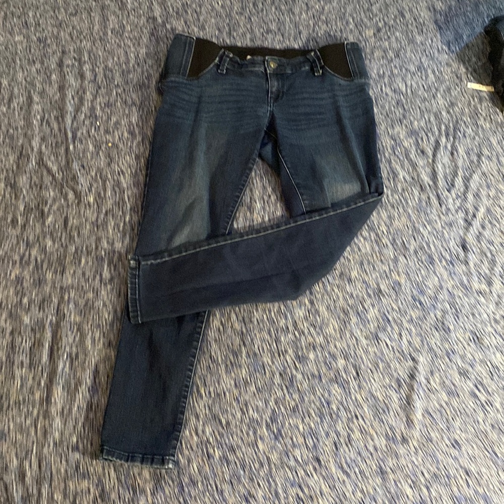 Maternity jeans. Under belly. Stretchy and comfortable.